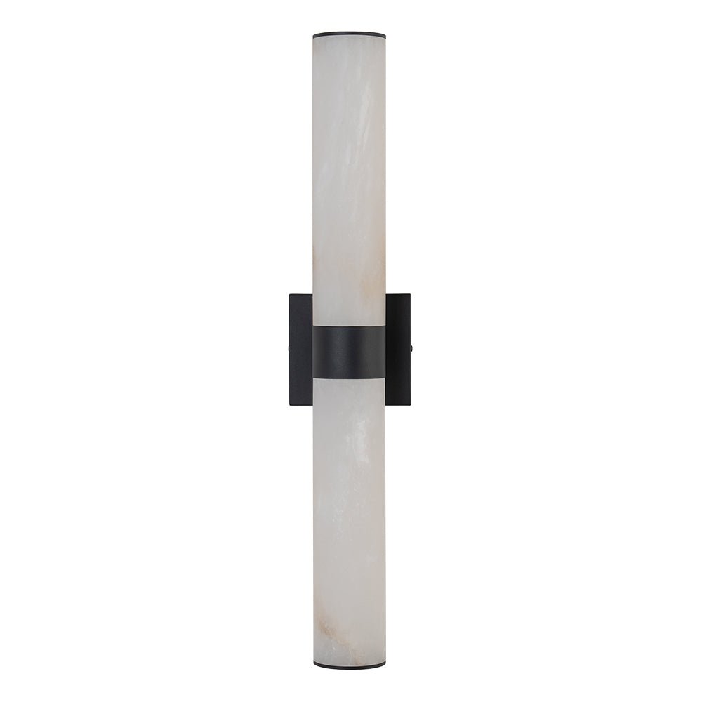 Lineaire LED Wandlamp met Albast – Moderne Badkamerverlichting in Messing of Zwart – 60cm Dimbaar 3000K