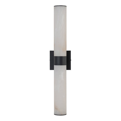 Lineaire LED Wandlamp met Albast – Moderne Badkamerverlichting in Messing of Zwart – 60cm Dimbaar 3000K
