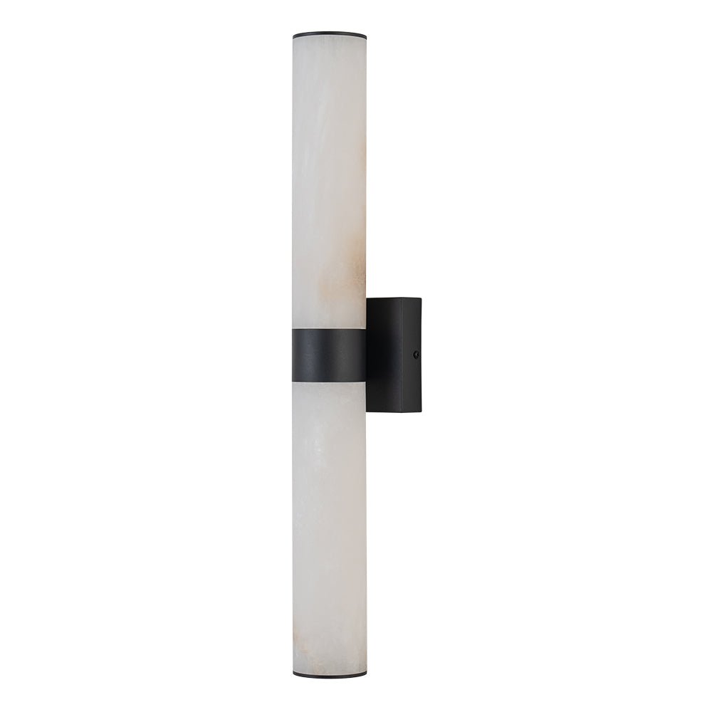 Lineaire LED Wandlamp met Albast – Moderne Badkamerverlichting in Messing of Zwart – 60cm Dimbaar 3000K