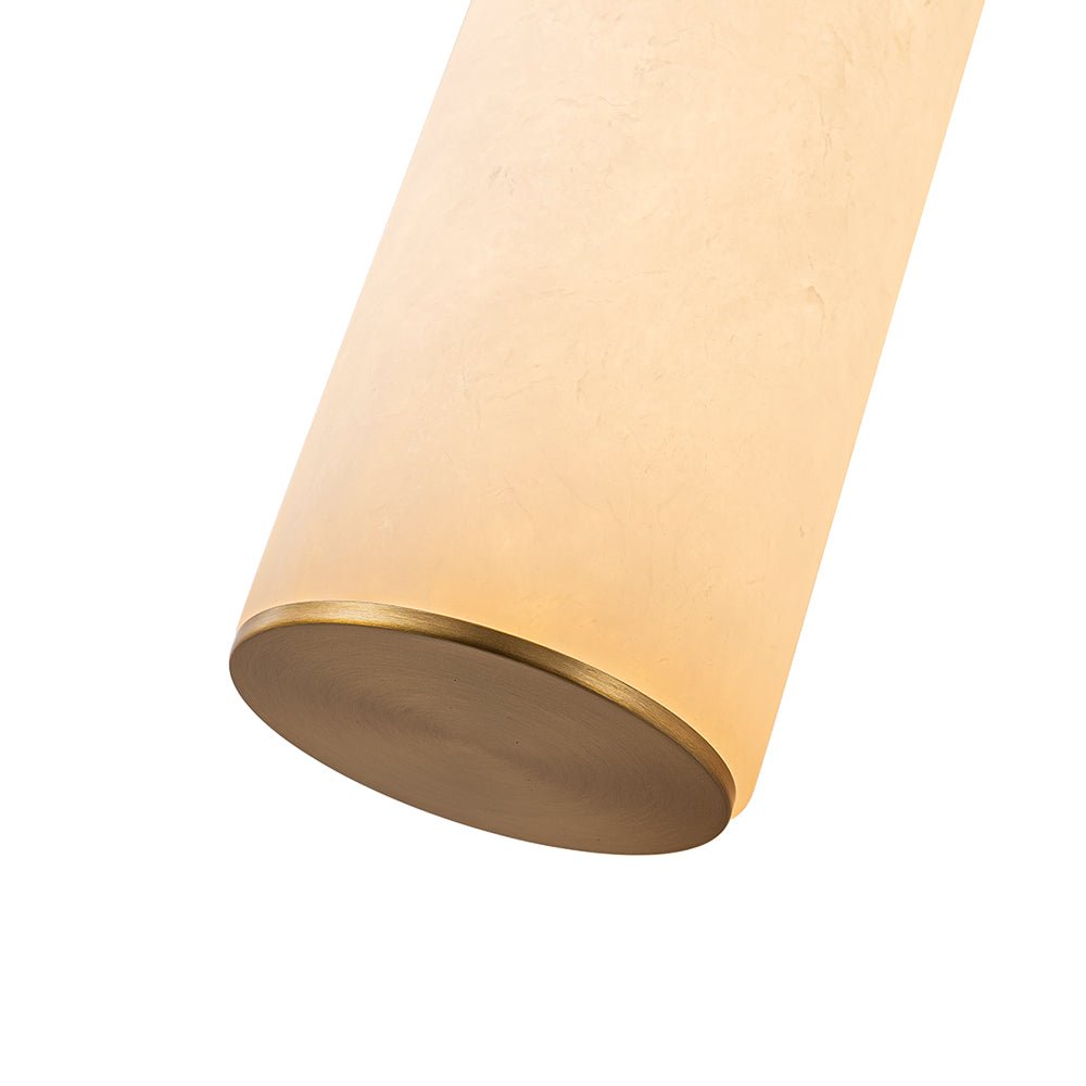 Lineaire LED Wandlamp met Albast – Moderne Badkamerverlichting in Messing of Zwart – 60cm Dimbaar 3000K