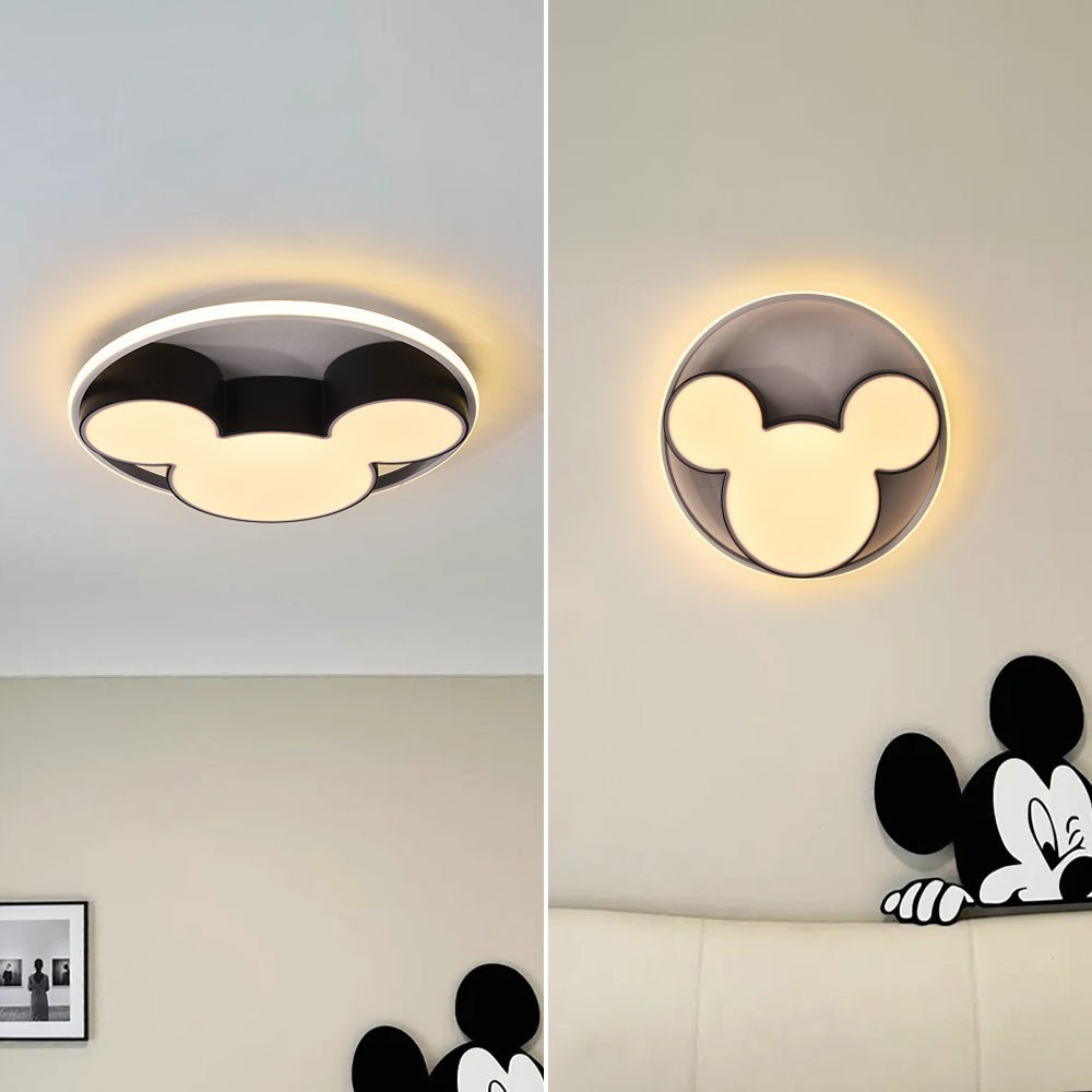 Kinderkamer Plafondlamp LED Zwart Wit 45cm 52cm Dimbaar Afstandsbediening Slaapkamer Woonkamer Speelkamer Aluminium Acryl Muisdesign