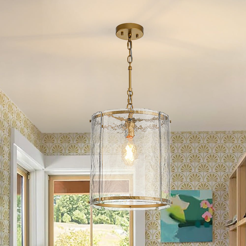 Hanglamp Cilinder Glas Messing Nikkel 32cm E26 Verstelbaar Keuken Eetkamer Entree Kooi Pendel Woonkamer Badkamer Farmhouse