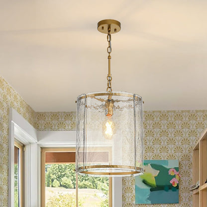 Hanglamp Cilinder Glas Messing Nikkel 32cm E26 Verstelbaar Keuken Eetkamer Entree Kooi Pendel Woonkamer Badkamer Farmhouse