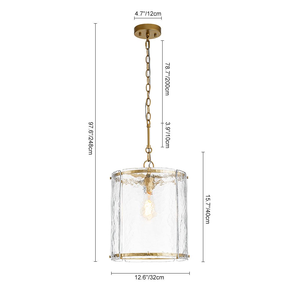 Hanglamp Cilinder Glas Messing Nikkel 32cm E26 Verstelbaar Keuken Eetkamer Entree Kooi Pendel Woonkamer Badkamer Farmhouse