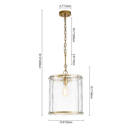 Hanglamp Cilinder Glas Messing Nikkel 32cm E26 Verstelbaar Keuken Eetkamer Entree Kooi Pendel Woonkamer Badkamer Farmhouse