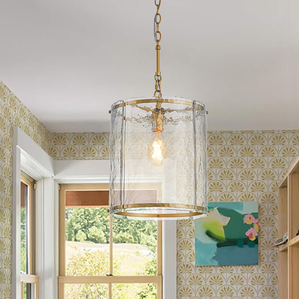 Hanglamp Cilinder Glas Messing Nikkel 32cm E26 Verstelbaar Keuken Eetkamer Entree Kooi Pendel Woonkamer Badkamer Farmhouse