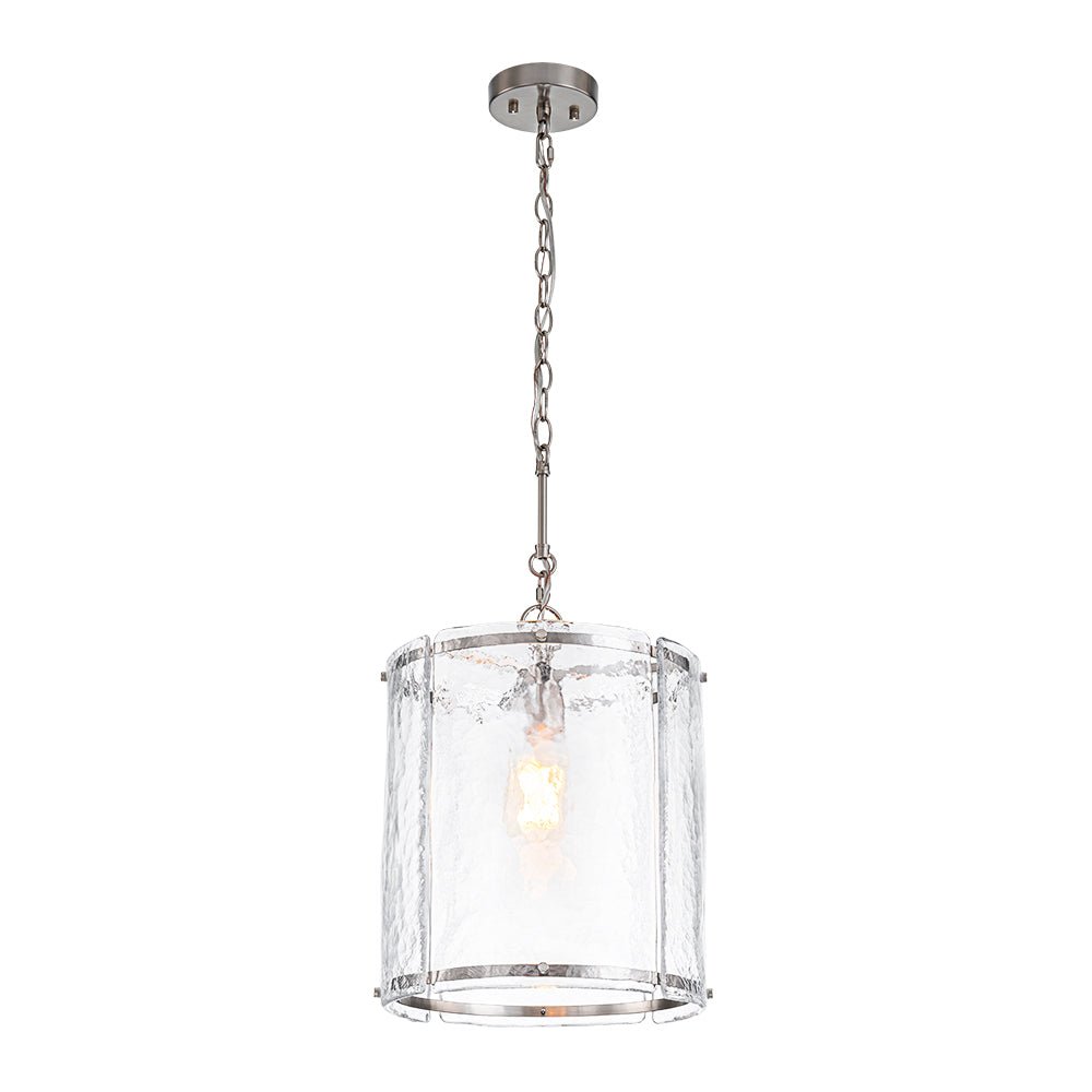 Hanglamp Cilinder Glas Messing Nikkel 32cm E26 Verstelbaar Keuken Eetkamer Entree Kooi Pendel Woonkamer Badkamer Farmhouse