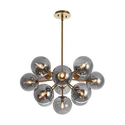 Sputnik Hanglamp 13 Lichts Gerookt Glas Messing Nikkel 60cm E12 Woonkamer Eetkamer Slaapkamer Entree Sunburst Chandelier Dimbaar