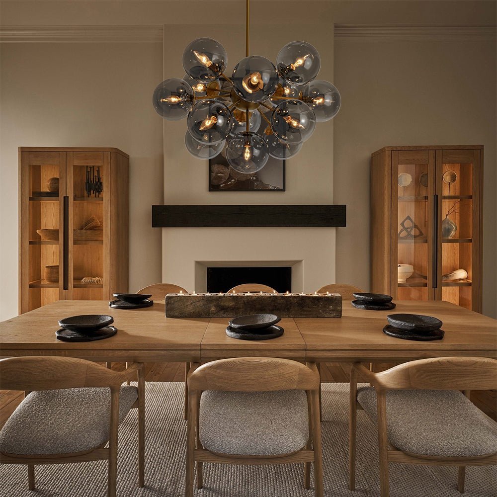 Sputnik Hanglamp 13 Lichts Gerookt Glas Messing Nikkel 60cm E12 Woonkamer Eetkamer Slaapkamer Entree Sunburst Chandelier Dimbaar