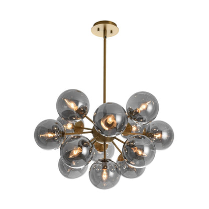 Sputnik Hanglamp 13 Lichts Gerookt Glas Messing Nikkel 60cm E12 Woonkamer Eetkamer Slaapkamer Entree Sunburst Chandelier Dimbaar