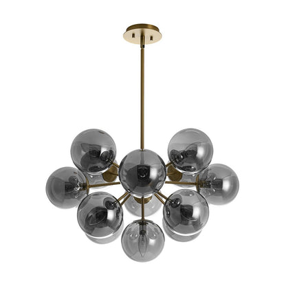Sputnik Hanglamp 13 Lichts Gerookt Glas Messing Nikkel 60cm E12 Woonkamer Eetkamer Slaapkamer Entree Sunburst Chandelier Dimbaar