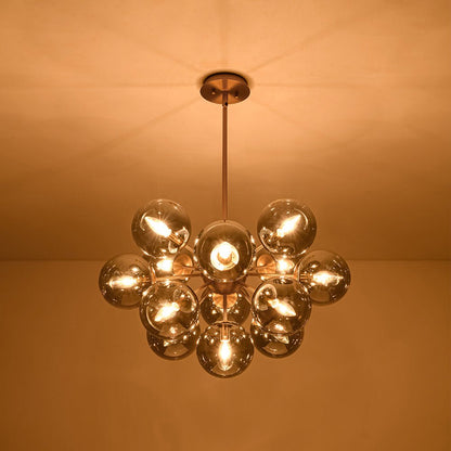 Sputnik Hanglamp 13 Lichts Gerookt Glas Messing Nikkel 60cm E12 Woonkamer Eetkamer Slaapkamer Entree Sunburst Chandelier Dimbaar