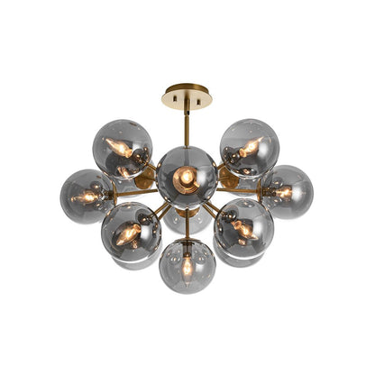 Sputnik Hanglamp 13 Lichts Gerookt Glas Messing Nikkel 60cm E12 Woonkamer Eetkamer Slaapkamer Entree Sunburst Chandelier Dimbaar