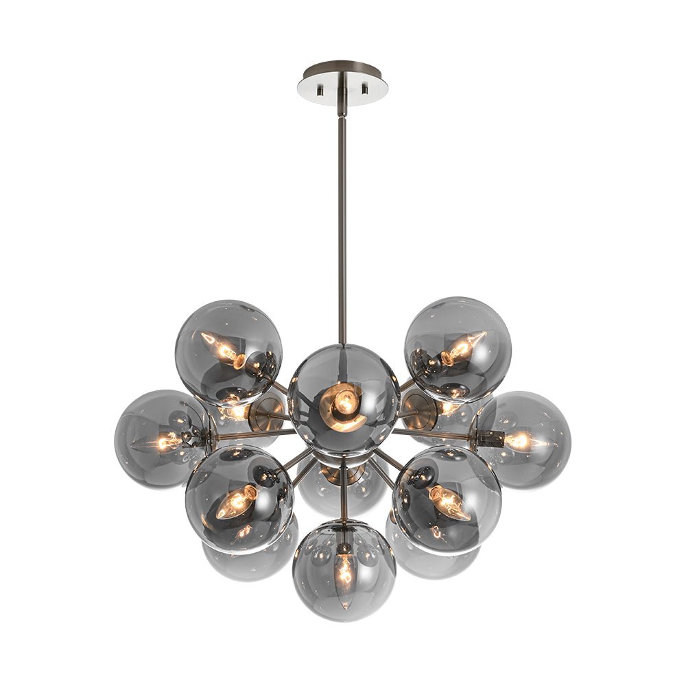 Sputnik Hanglamp 13 Lichts Gerookt Glas Messing Nikkel 60cm E12 Woonkamer Eetkamer Slaapkamer Entree Sunburst Chandelier Dimbaar