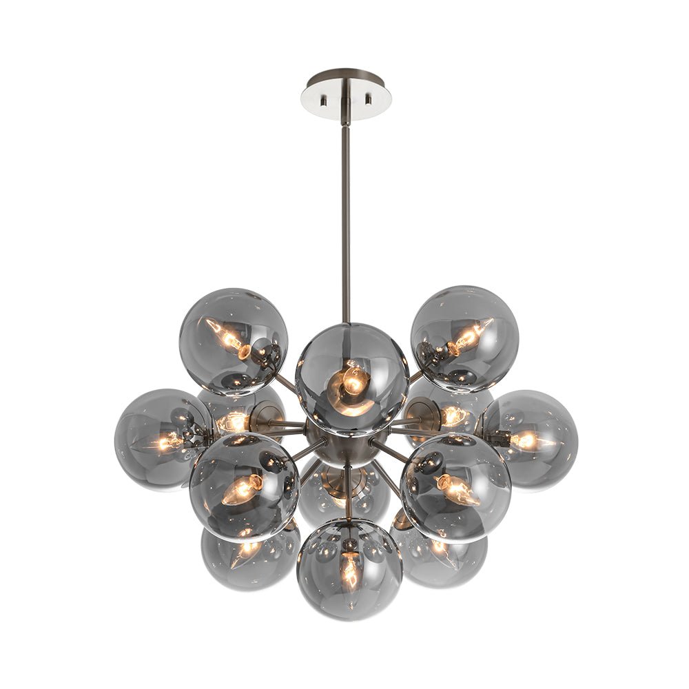 Sputnik Hanglamp 13 Lichts Gerookt Glas Messing Nikkel 60cm E12 Woonkamer Eetkamer Slaapkamer Entree Sunburst Chandelier Dimbaar