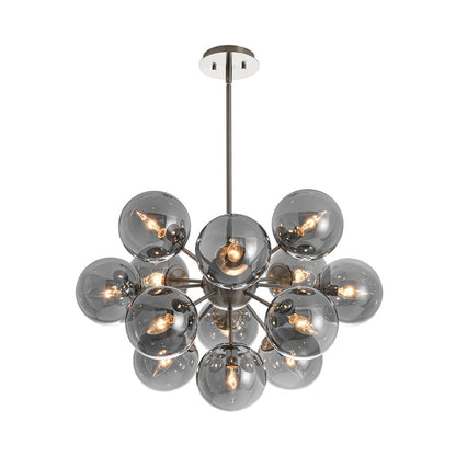 Sputnik Hanglamp 13 Lichts Gerookt Glas Messing Nikkel 60cm E12 Woonkamer Eetkamer Slaapkamer Entree Sunburst Chandelier Dimbaar