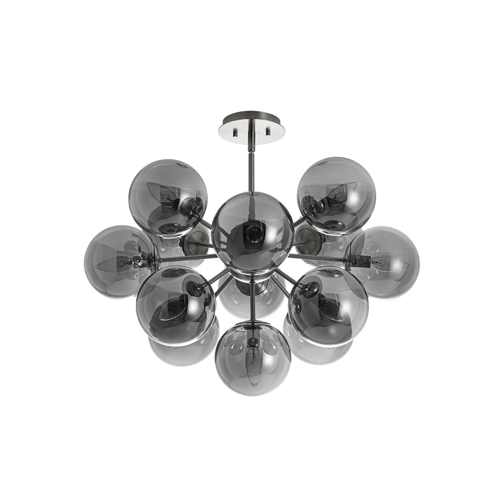 Sputnik Hanglamp 13 Lichts Gerookt Glas Messing Nikkel 60cm E12 Woonkamer Eetkamer Slaapkamer Entree Sunburst Chandelier Dimbaar