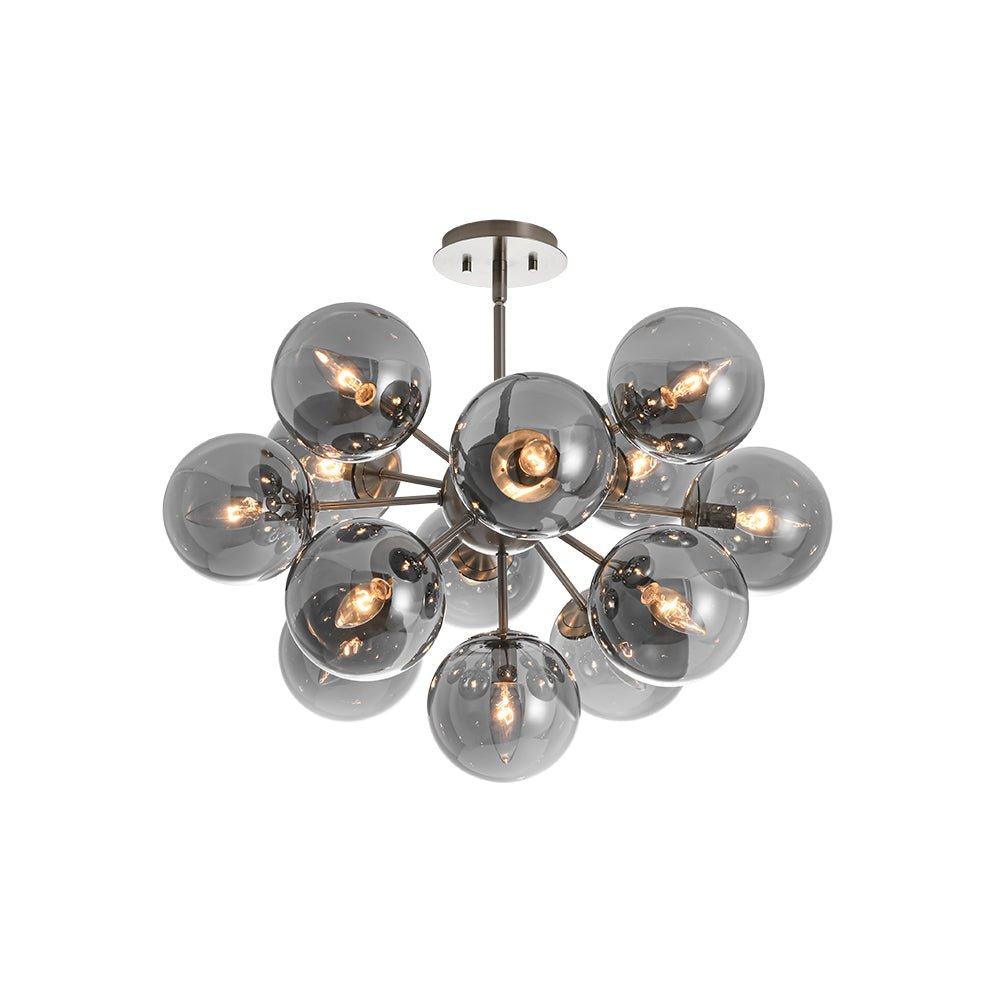 Sputnik Hanglamp 13 Lichts Gerookt Glas Messing Nikkel 60cm E12 Woonkamer Eetkamer Slaapkamer Entree Sunburst Chandelier Dimbaar