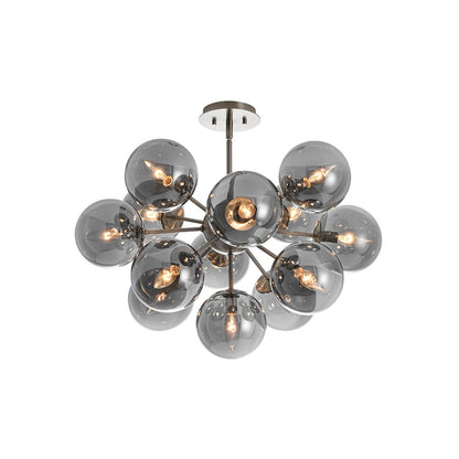 Sputnik Hanglamp 13 Lichts Gerookt Glas Messing Nikkel 60cm E12 Woonkamer Eetkamer Slaapkamer Entree Sunburst Chandelier Dimbaar