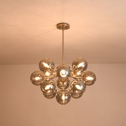 Sputnik Hanglamp 13 Lichts Gerookt Glas Messing Nikkel 60cm E12 Woonkamer Eetkamer Slaapkamer Entree Sunburst Chandelier Dimbaar