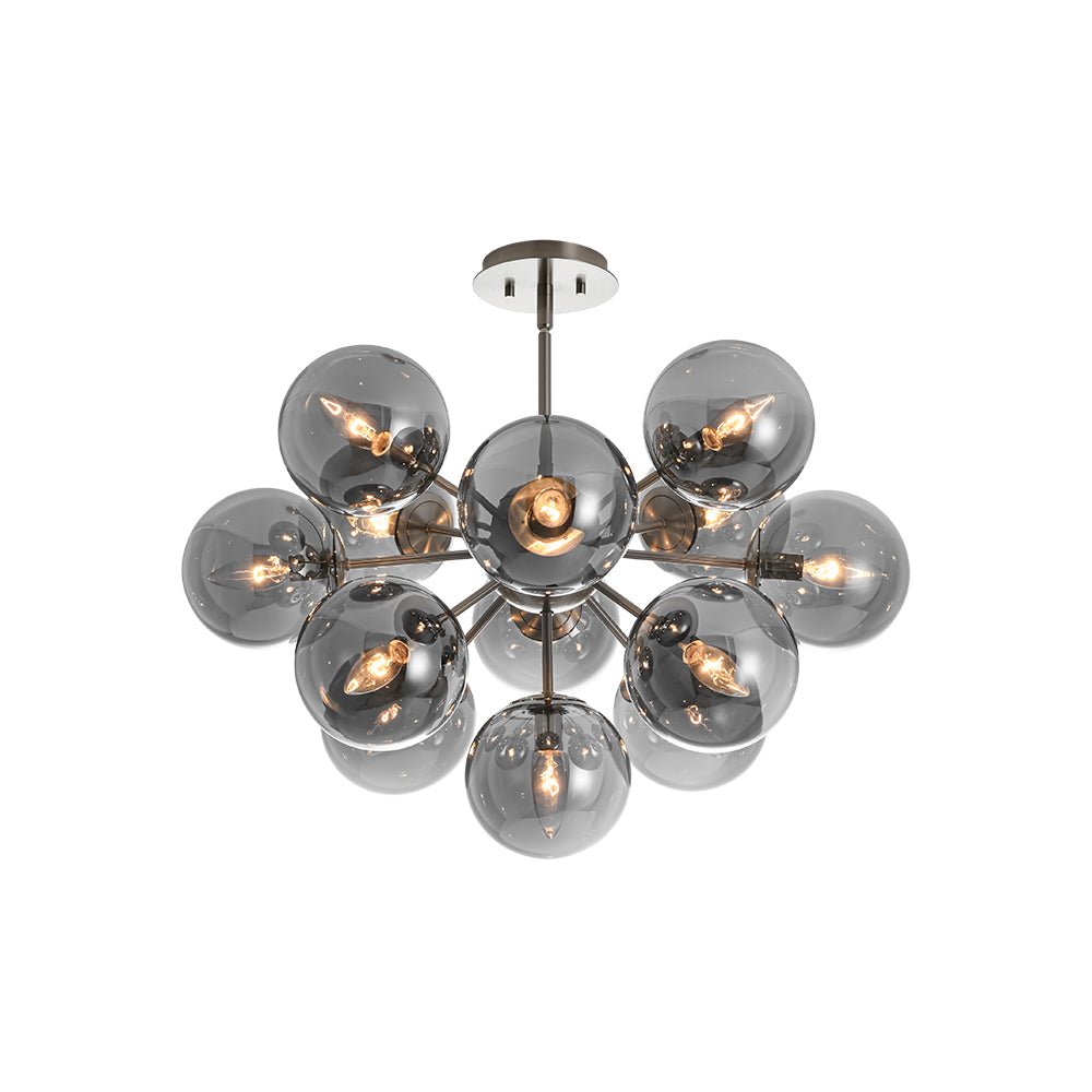 Sputnik Hanglamp 13 Lichts Gerookt Glas Messing Nikkel 60cm E12 Woonkamer Eetkamer Slaapkamer Entree Sunburst Chandelier Dimbaar