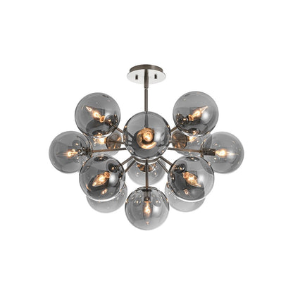 Sputnik Hanglamp 13 Lichts Gerookt Glas Messing Nikkel 60cm E12 Woonkamer Eetkamer Slaapkamer Entree Sunburst Chandelier Dimbaar