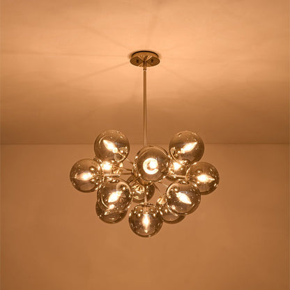 Sputnik Hanglamp 13 Lichts Gerookt Glas Messing Nikkel 60cm E12 Woonkamer Eetkamer Slaapkamer Entree Sunburst Chandelier Dimbaar
