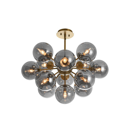 Sputnik Hanglamp 13 Lichts Gerookt Glas Messing Nikkel 60cm E12 Woonkamer Eetkamer Slaapkamer Entree Sunburst Chandelier Dimbaar