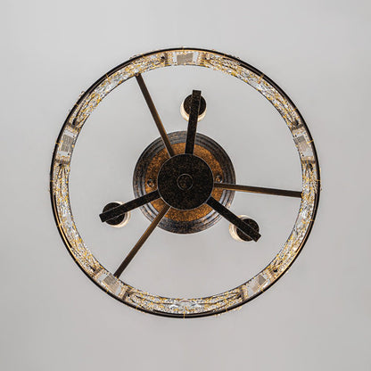 Kristallen Plafondlamp Zwart Goud 30cm 3 Lichts Vintage Drum E12 Woonkamer Eetkamer Slaapkamer Entree Badkamer Marokkaans Luxe