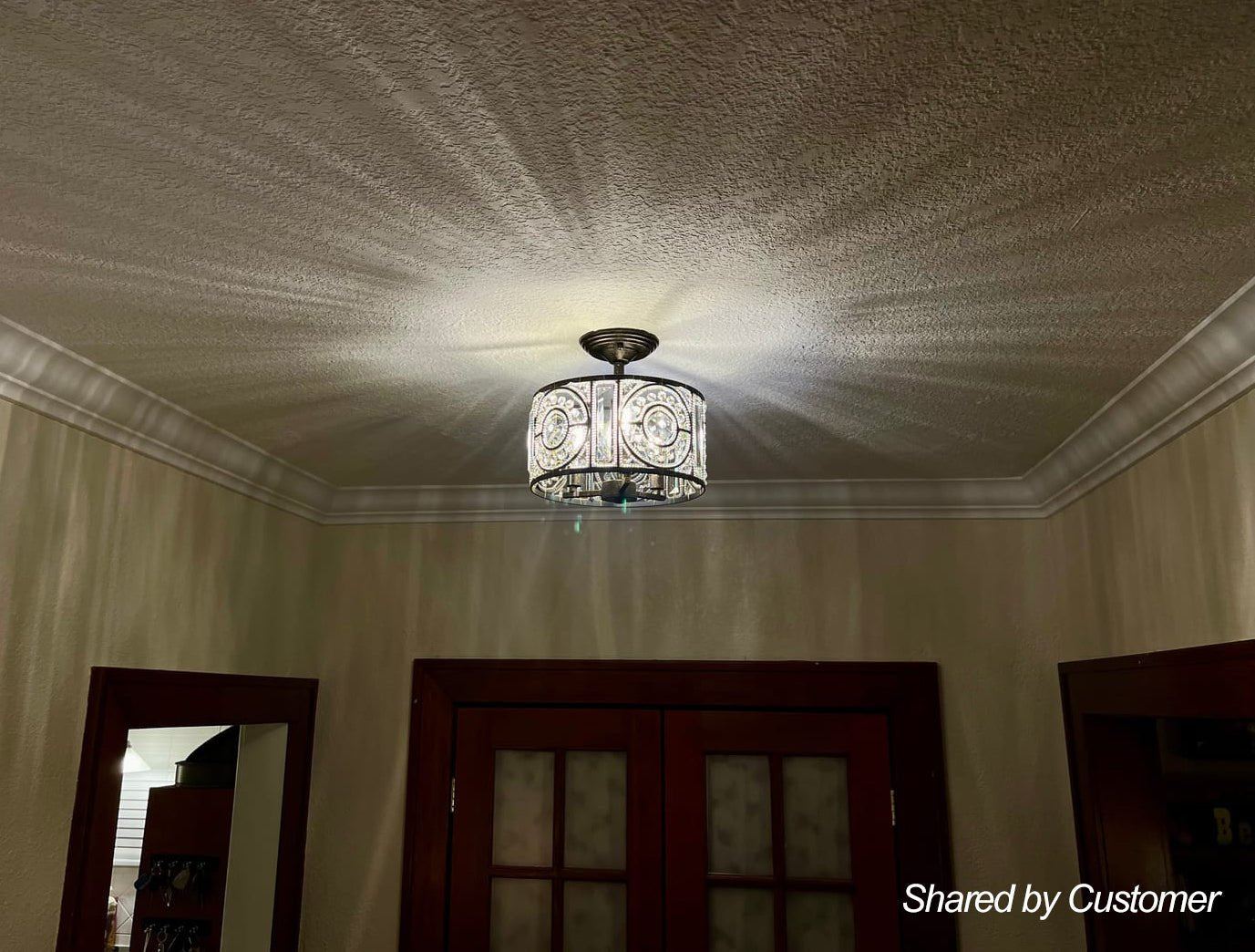 Kristallen Plafondlamp Zwart Goud 30cm 3 Lichts Vintage Drum E12 Woonkamer Eetkamer Slaapkamer Entree Badkamer Marokkaans Luxe