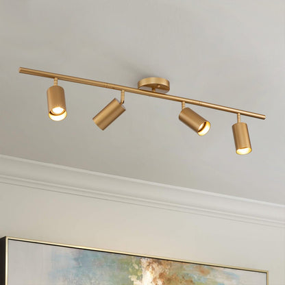 Opbouwspot 4 Lichts Goud 100cm Verstelbaar GU10 Keuken Slaapkamer Railverlichting Plafondspot Lineair Woonkamer Badkamer