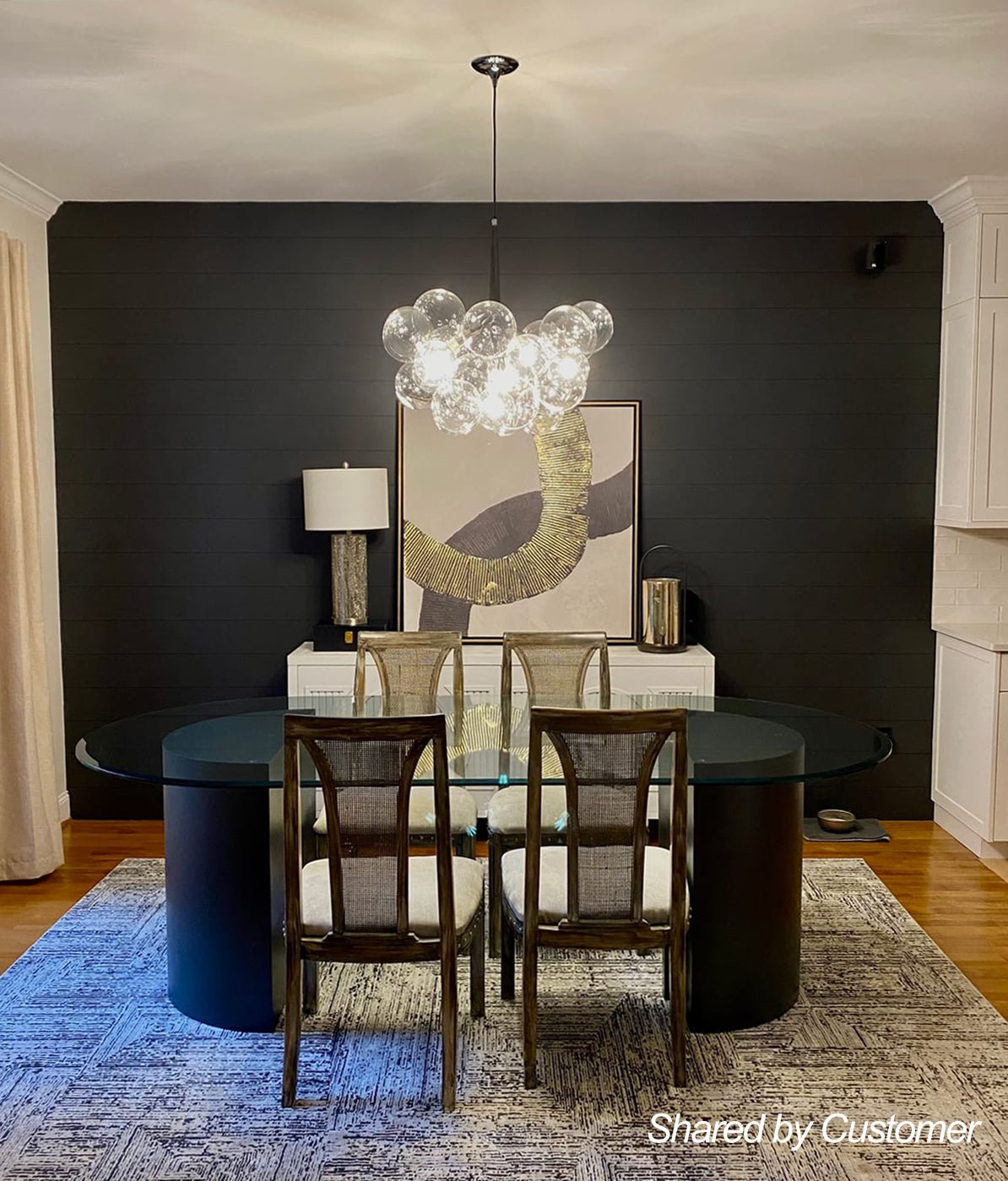 Glazen Bollen Hanglamp Cluster Chroom Wit Zwart 63cm 6 Lichts LED G125 Woonkamer Eetkamer Slaapkamer Entree Bubble Chandelier Verstelbaar