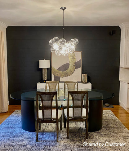 Glazen Bollen Hanglamp Cluster Chroom Wit Zwart 63cm 6 Lichts LED G125 Woonkamer Eetkamer Slaapkamer Entree Bubble Chandelier Verstelbaar