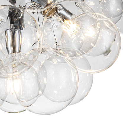 Glazen Bollen Hanglamp Cluster Chroom Wit Zwart 63cm 6 Lichts LED G125 Woonkamer Eetkamer Slaapkamer Entree Bubble Chandelier Verstelbaar
