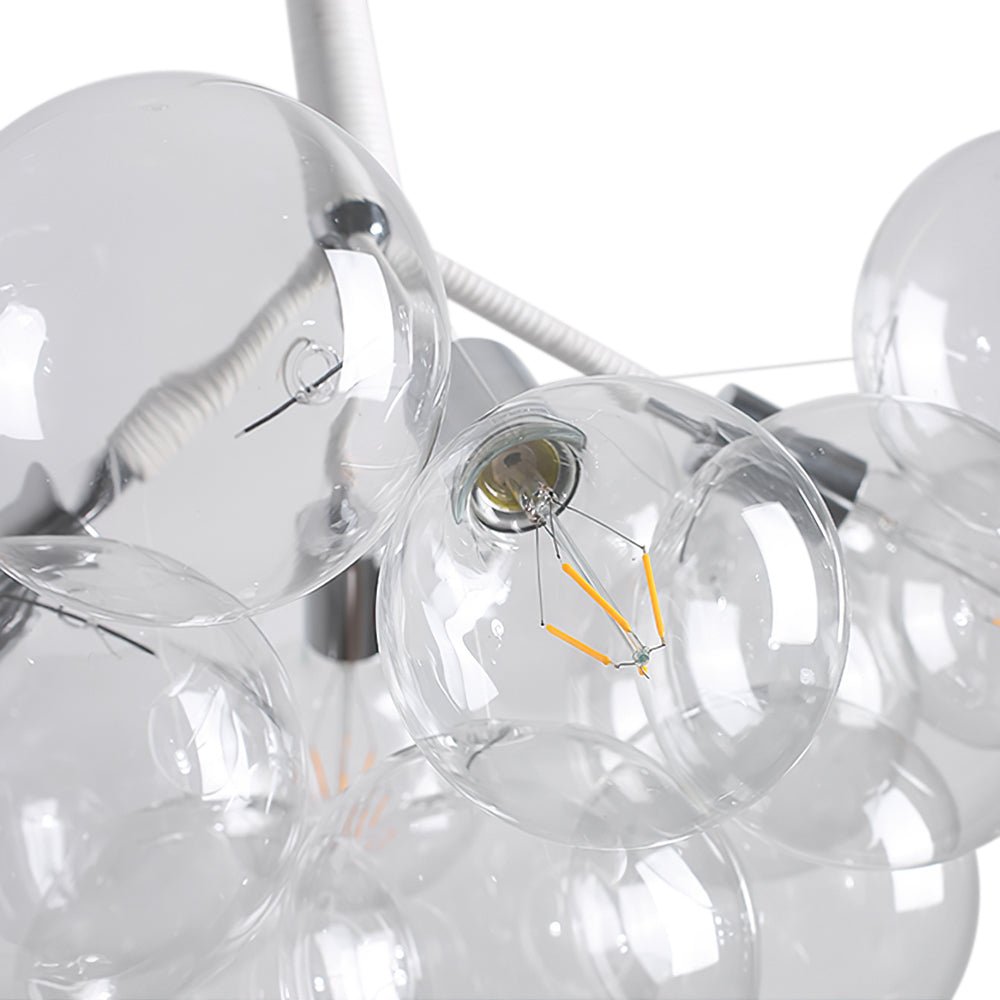 Glazen Bollen Hanglamp Cluster Chroom Wit Zwart 63cm 6 Lichts LED G125 Woonkamer Eetkamer Slaapkamer Entree Bubble Chandelier Verstelbaar