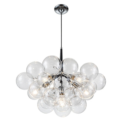 Glazen Bollen Hanglamp Cluster Chroom Wit Zwart 63cm 6 Lichts LED G125 Woonkamer Eetkamer Slaapkamer Entree Bubble Chandelier Verstelbaar