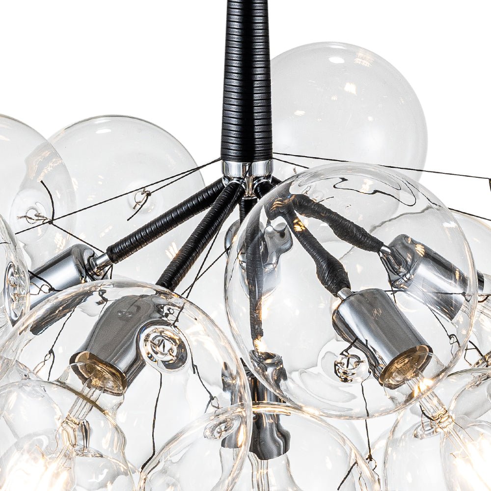 Glazen Bollen Hanglamp Cluster Chroom Wit Zwart 63cm 6 Lichts LED G125 Woonkamer Eetkamer Slaapkamer Entree Bubble Chandelier Verstelbaar