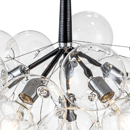 Glazen Bollen Hanglamp Cluster Chroom Wit Zwart 63cm 6 Lichts LED G125 Woonkamer Eetkamer Slaapkamer Entree Bubble Chandelier Verstelbaar