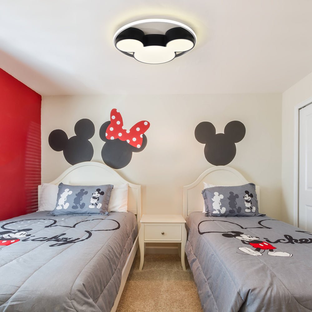 Kinderkamer Plafondlamp LED Zwart Wit 45cm 52cm Dimbaar Afstandsbediening Slaapkamer Woonkamer Speelkamer Aluminium Acryl Muisdesign