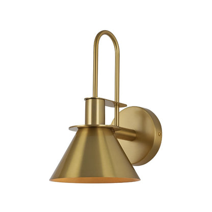Wandlamp Kegel Zwart Wit Groen Messing 31cm E26 Mid-Century Slaapkamer Entree Gang Eetkamer Vintage Wandspot Traphal Retro