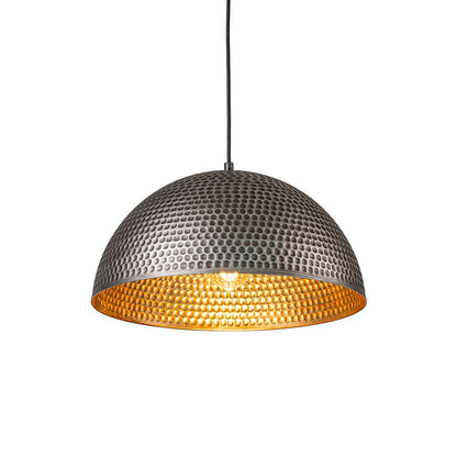 Koepel Hanglamp Gehamerd Metaal Messing Zilver 40cm 60cm Keukeneiland Eetkamer Woonkamer Entree Vintage Industrieel Dimbaar E26