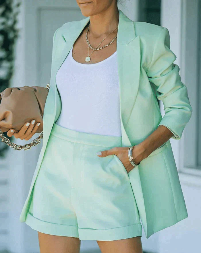 Dames Blazer Set Korte Broek Zomer Outfit
