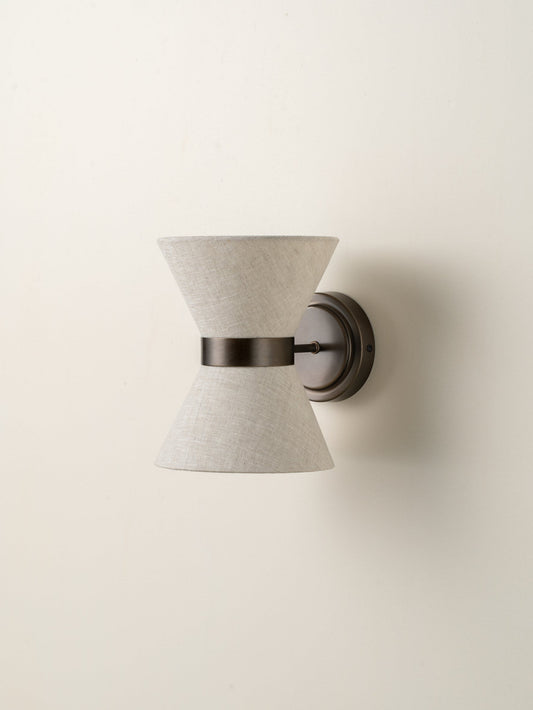 Wandlamp Linnen Design Brons Up Down G9 Wandverlichting Modern
