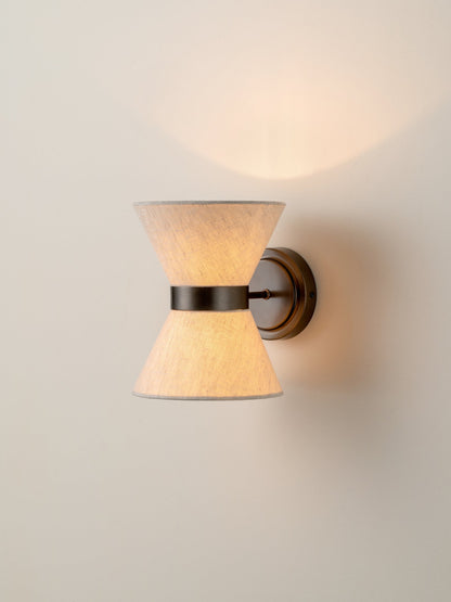 Wandlamp Linnen Design Brons Up Down G9 Wandverlichting Modern
