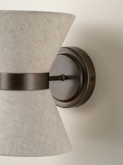 Wandlamp Linnen Design Brons Up Down G9 Wandverlichting Modern