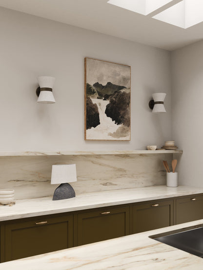 Wandlamp Linnen Design Brons Up Down G9 Wandverlichting Modern