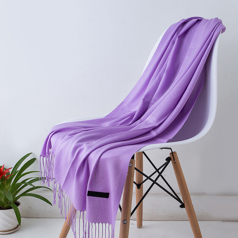 Kasjmieren Sjaal 200x70cm Zacht Warm Franje Effen Kleuren Winter Accessoire Veelzijdig Draagbaar Trendy Modesjaals Dames