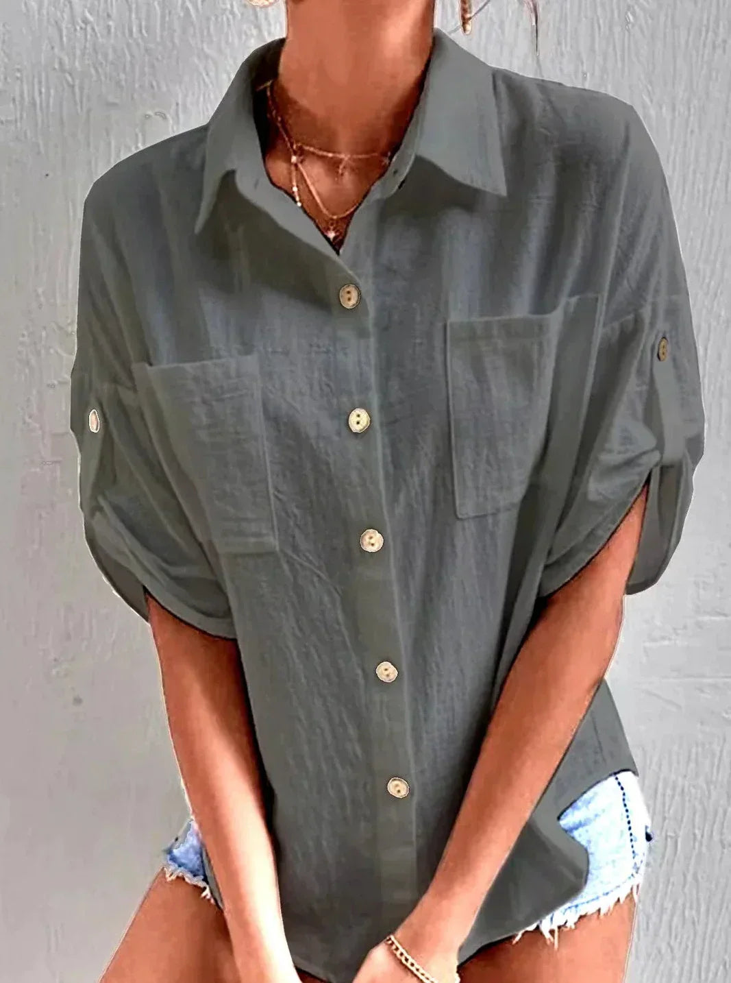 Vrouwelijke Overhemden Losse Fit Katoen Shirt