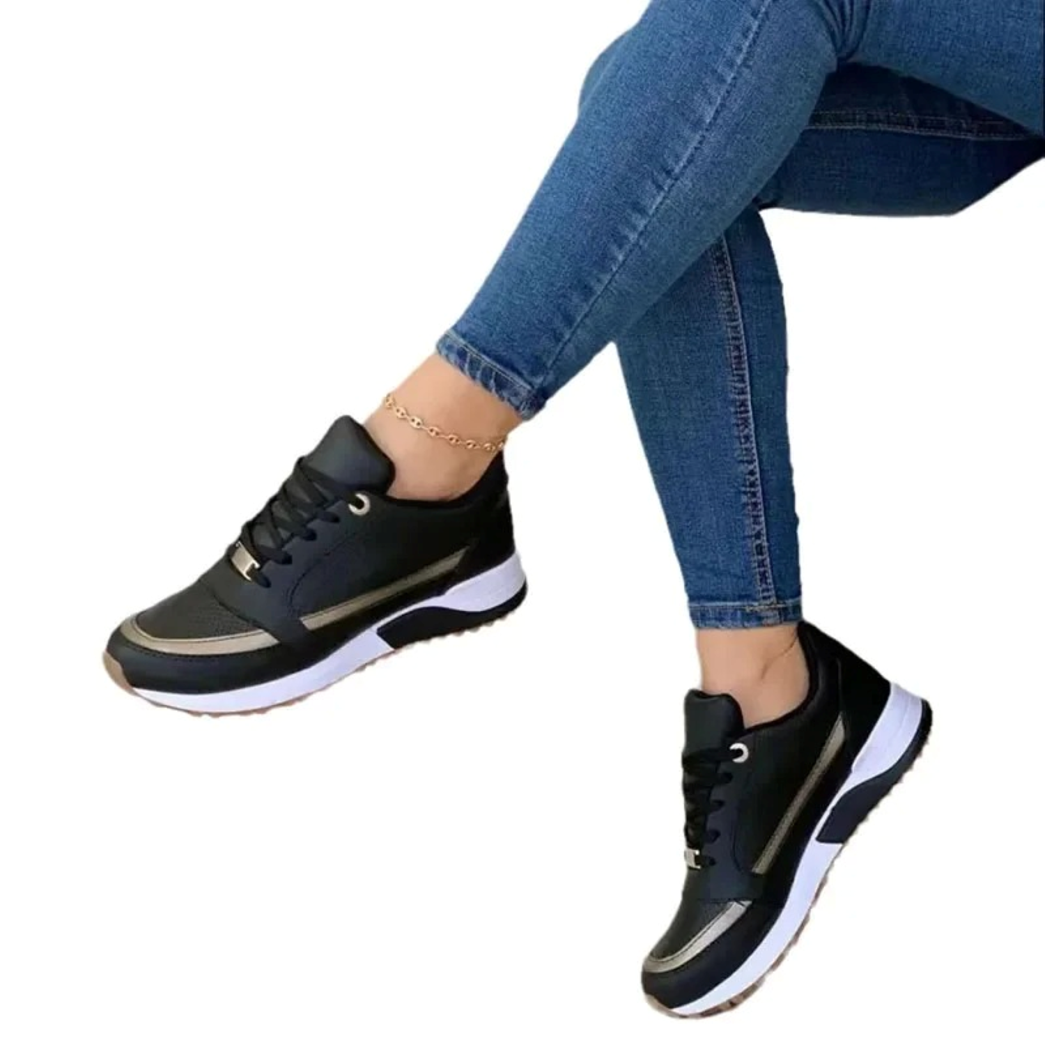 Damschoenen Leren Sportief Wit Comfortabele Zool - StudioMarella