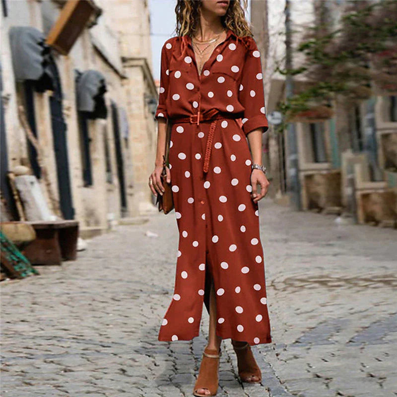 Stippen Jurk Freja Zwart Elegante Vrouwelijke Stijl